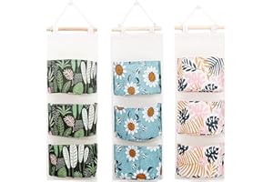 BOBISHE Borsa Portaoggetti da Parete con 3 Tasches, 3PCS Portaoggetti da Appendere Impermeabile Borsa da Appendere Pieghevole Appesa Borsa Organizzatore Tasche Bambini per Camera da Letto, Ufficio, Bagno