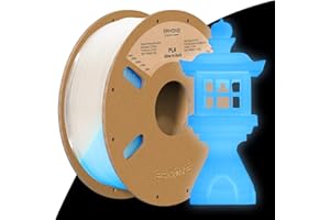 ERYONE Świecący filament PLA 1,75 mm +/- 0,03 mm, szpula 1 kg, filament do drukarki 3D, świecący w ciemności, świecący niebieski