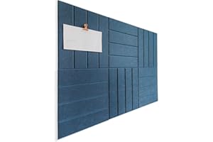 DECORETTA Cork Board Alternative - 6 Pack Felt Wall Tiles with Safe Removable Adhesive Tabs, Cork Boards for Walls Notice Board for Home Office and Classroom Pin Board Tack Board - Prussian Blue