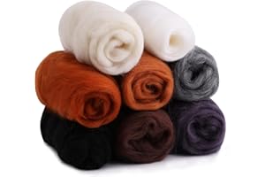 Namner Needle Felting Wool 80g (2.82oz) - 8 Colour Wool Roving Set for DIY Crafts | Starter Felting Supplies | Winter Dunes Fiber Arts Project