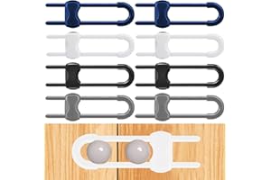 Zeuwets Kindersicherung Schrank Schubladen, 8 Stück Schranksicherung Baby, Schrankschloss Kinder, Sicherheit Schubladensicherung, U Türsicherung für Schränke Schubladen, Ohne Bohren oder Werkzeug