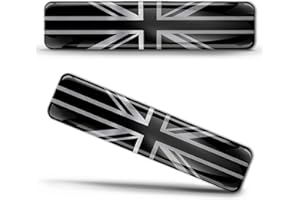 Biomar Labs® 2 x Adesivi 3D Gel Silicone Gran Bretagna Inghilterra Regno Unito Gran Union Jack Flag UK Silver Banner Adesivo per auto F 127