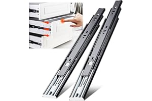 YENUO Push to Open Drawer Runners Full Extension 300 350 400 450 500 550 600 mm Ball Bearing Drawer Runners Slides Replacement Rails Track Guide Glides for Kitchen Bedroom Cabinets Heavy Duty 45kg 1 Pair