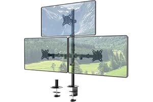 IMTKOTW Monitor Halterung 3 Monitore für 17-35 Zoll Bildschirme, 80 cm Extra Hoher Triple Monitor Halterung, Voll Einstellbarer Monitorständer, 10 kg Tragkraft pro Arm