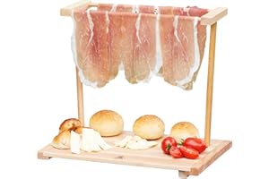 Mottinox - Vassoio Per Aperitivo in 100% Legno Di Faggio, Appendi Prosciutto, Smontabile, 37x49x27