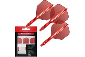 TARGET Darts K Flex Integrated Dart Flight And Shaft, No.6 Red (Short) | Pack Of 3 K-Flex - No 6, Precision Moulded 2-In-1 Dart Flights And Dart Stem | Professional Dart Accessories