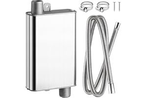 RIOKKO Standheizung SchalldäMpfer Set, Verbesserter Auspuff SchalldäMpfer mit 2M Abgasschlauch für Stromerzeuger, Auto Edelstahl Auspuffrohr Standheizung mit 2 klammern für Ebespacher Luft Diesel Heizung