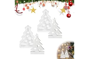JAMSSOW 2 Stück Silikonformen Gießformen Weihnachtsbaum, Weihnachtsbaum Teelichthalter Kerzenformen, Weihnachten Silikonform Seifenform Epoxidharz Für Sojawachs Kerzen, Seife, Gips, Handwerk