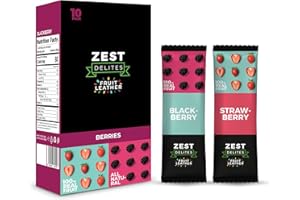 Zest Delites Roulés Aux Fruits, Cuirs De Fruits Sans Gluten, Bonbons Aux Fruits Végétaliens, Fruit Roll Ups Végétaliens, Goût Végétalien À 2 Saveurs, Collation Saine Aux Baies Et Aux Fraises, 10x25g