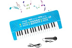 Teclado de Piano para Niños,Shayson 37Teclas Multifunción Portátiles Teclado Piano Electrico Infantil Juguete,Musical para Educativo Electrónicos Teclado Regalo de Niños y Niñas 3 4 5 6 7 8 Años,Azul