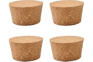 INCREWAY Lot de 4 bouchons coniques en liège pour bouteille de vin en verre, 63 x 53 x 35 mm