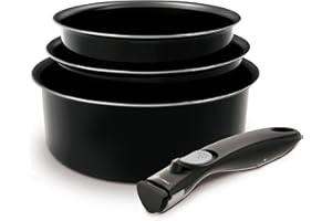 BATTRINOX Backen 181101 - Set de casseroles - 4 Pièces Noir - Tous feux dont induction