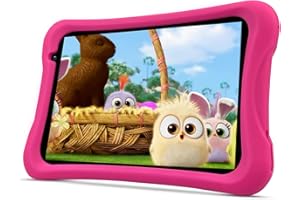 PRITOM Children Tablet 8 Inch, Android 10 Tablet for kids, Parental Control, 4000 Mah, 32GB ROM, expand to 512G, 4000Mah, Eye Protection, WiFi, Dual Camera, Children Tablets with Case(Pink)