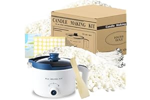 Ksedcon Soy Candle Making Kit with Electric Wax Melter, 5kg Soy Wax for Candle Making, DIY Candle Maker Supplies for Adults with 10lbs Pure Wax, Wax Melter, 100 Cotton Wicks, 100 Wick Stickers
