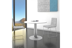 ‎WEBER BÜRO Optima Round Meeting Table Dining Table Kitchen Table White Round Diameter 100 cm