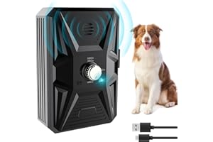 Queenmew Anti Bell Gerät Hunde, 3 Modi Antibell Ultraschall Gerät, 33 Fuß Stopp Hundebell Gerät, IPX4 wasserdichtes Antibell für Hunde für das Training Großer Kleiner Hunde im Freien und Innenbereich