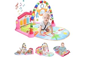 HIUME Baby Play Mat, Kick and Play Gym Piano Mat with Music and Lights Activity Gym for Infants,Toddlers,Girls and Boys Ages 1-36 Months