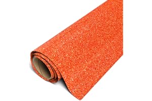 Siser Glitter HTV 11.8" x5ft Roll - Iron On Heat Transfer Vinyl (Ember Orange)