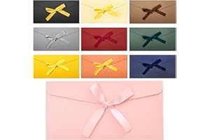 SUPGOD 10 Pcs Enveloppes Rétro Colorées en Papier Kraft - Élégantes Avec Ruban pour Cadeau Noel, Fête D'Anniversaire, Thanksgiving, Cartes Vœux