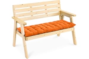 JEMIDI Bench Cushion Seat Pad - Long Padding with Ties For Indoor Benches, Bay Window, Pallet Furniture - Tufted Cotton with 4cm Polyester Filling