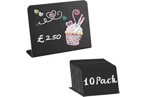 MAGOSIS Mini Chalkboard Signs Perfect for Market Stall, Craft Fair, Cake Bakery, Cafe, Restaurant, Buffect and More, Used as Price Tags, Food Labels, Table Numbers, Reserved Signs -10Pack,10x7.5cm