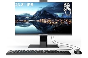 DREAMFYRE All-in-one PC Desktop Computer Touchscreen Core i7 (up to 3.8 GHz) 23.8 inch FHD PC All-in-One 8GB RAM 512GB SSD Webcam Pop-Up Dual Band WiFi Blutooth Screen Angle Adjustable from -3° to 60°