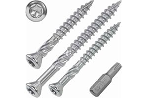 SCREW REBEL Terrassenschraube ST-FIX Edelstahl C1 5,0 x 50mm - 200 Stück inklusive S2-Bit, TX 25, Zier-Senkkopf, Schaftfräser, Sägezahn Gewindeschliff, Cutspitze, Dielenschraube gewachst