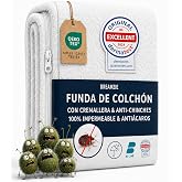 Dreamzie - Anti-Bed Bug Mattress Cover - 90 x 190 x 25 cm - with Zip | Waterproof mattress protector &middot; Terry cotton surface &middot;