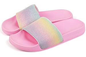 AOOWU Barnreglage, pojkar flickor hustofflor, sommar strand pool glidsandaler, duschskor, mjuka EVA-glidsandaler för inomhus utomhus, lätta flip-flops