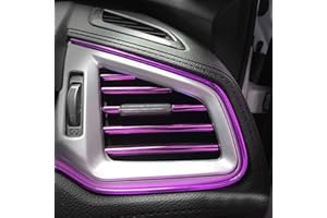 Geminimall 10pc Chrome PVC Car Air Conditioner Vent Outlet Trim Decoration Strip for Dodge,Jeep,Chrysler,BMW,Mercedes-Benz,Chevrolet,Buick,Volvo,Ford,Cadillac,Car Shiny Accessories for Women Purple
