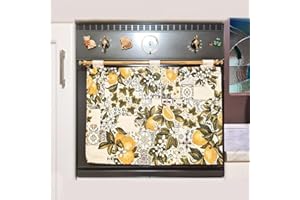 MAGIE DI CASA Copri Forno e fornelli Cucina Stoffa Copriforno Cucina Universale in Tessuto gobeline - Copriforno Primavera - Made in Italy (Limoni)