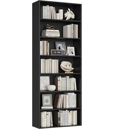 Hzuaneri Libreria A 6 Ripiani, Scaffale Con Scoparti E Ripiani Aperti