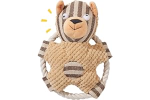 CAISHOW Dog Squeak Toys Soft Squeaky Dog Interactive Play Toy Stuffed Animal Interactive Separation Anxiety Relief For Puppy Small And Medium Dogs Playing Pet Toy…