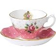 Set Da Tè Vintage In Porcellana Bone China – Tazza, Piattino E Cucchiaio Con Farfalle E Bordi Oro – Elegante Confezione Regalo - 2