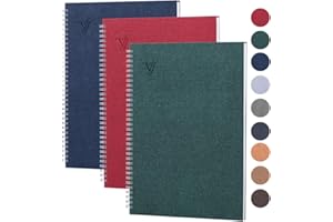 VJ VICTORIA'S JOURNALS Victoria's Journals - A4 Notebook, Hardcover A4 Lined Notebook with 8mm Line Spacing, 80 gsm, 160 Pages, Pack of 3, ‎21 x 5 x 29.7 cm, Coloured