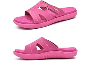 KuaiLu Womens Fashion Orthotic Slides Ladies Lightweight Athletic Yoga Mat Sandals Slip On Thick Cushion Slippers Sandals With Comfortable Plantar Fasciitis Arch Support