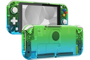 eXtremeRate Gradient Translucent Green Blue DIY Replacement Shell for Nintendo Switch Lite, NSL Handheld Controller Housing w/Screen Protector, Custom Case Cover for Nintendo Switch Lite
