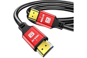 jojobnj 8K HDMI Cable 2m High Speed HDMI Cable 48Gbps 8K@60Hz 4K@120Hz, HDCP 2.2 & 2.3, DTS:X, HDR 10 Compatible con Roku TV/eARC/3D/PS5/HDTV/Laptop/Blu-ray (RED)