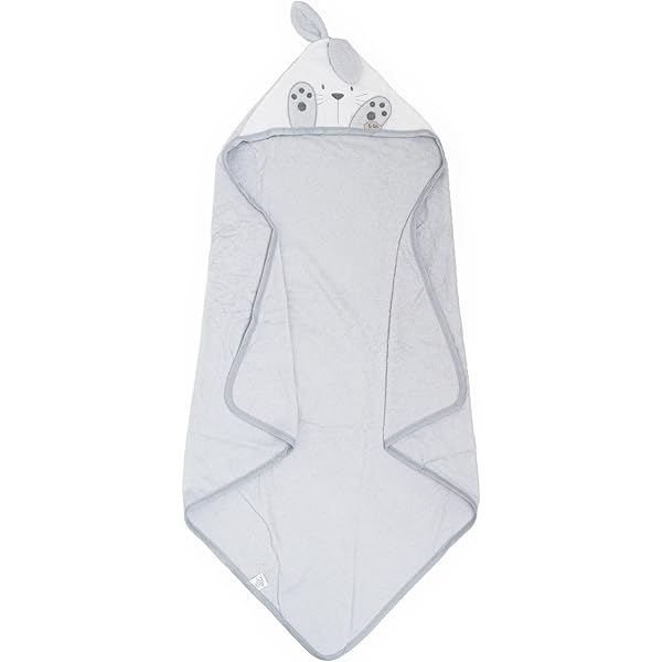 Asciugamano Bimbo Con Cappuccio E Bavaglino - 100% Cotone Morbido, Tema Punto Croce - Foto 2