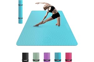 HAPBEAR Tappetino Yoga Grande, 183x116cm /198×137cm×6mm/183x122cm×8mm, Antiscivolo Professionale Con Superficie Testurizzata per Yoga, Ginnastica, Allenamento, Pilates