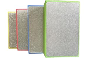 Buaak 4 Pcs Diamond Polishing Pads, Universal Tile Polishing Pad, Stone Polishing Kit for Glass Porcelain Concrete Stone Granite Marble Ceramic Grinding Trimming (Sand Surface 60#,100#,200#,400#)