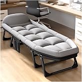 Folding Bed with Memory Foam Mattress, Folding Camping Cot with Cushion & Pillow, Heavy Duty Outdoor Indoor Bed, Portable Fol