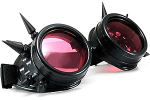 Morefaz Welding Cyber Goggles Steampunk Goth Cosplay Sunglasses 50s Round Glasses Vintage Hippy Party Fancy Dress MFAZ Ltd