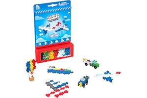 PLUS PLUS – Bloque de Actividad Infantil – 125 Piezas – Tema Transporte, Aviones, Barcos, Coche, camión, Juego de construcción Infantil a Partir de 5 años – Juguete Educativo y juguetón para niña y