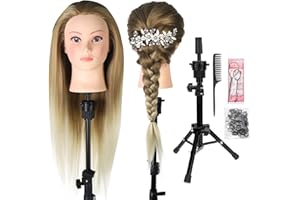 NEVERLAND BEAUTY & HEALTH Cabeza de peluquería Neverland con soporte para pelucas, cabeza de peluquería