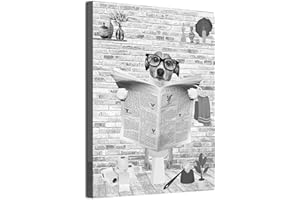 MKHFUW Poster mural amusant pour salle de bain - Noir et blanc - Sans cadre - 30 x 40 cm