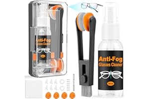 ORDILEND Kit di riparazione occhiali da sole, kit di strumenti di riparazione occhiali da sole, inclusi spray anti-appannamento, panno per la pulizia degli occhiali in microfibra, spazzola morbida per occhiali