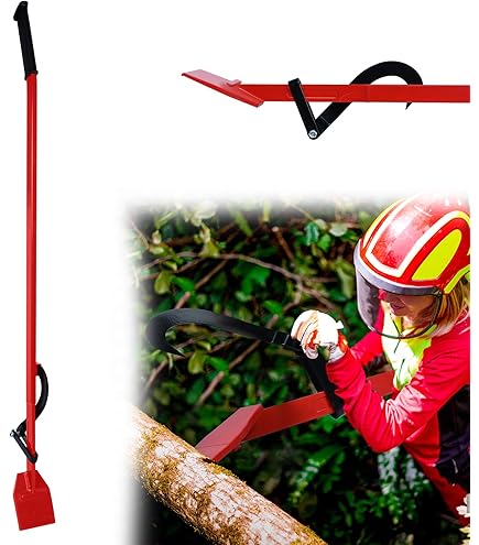 NAIZY Vellift 130cm Stamheffer met Omdraaibare Haak Stamkantelaar voor Bomen Gesmede Kantspreader met Lang Antisliphandvat, Rood