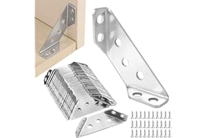 PETGLIMMER 35 Piezas Soporte Triangular de Acero Inoxidable, Conector de Esquina para Muebles, Soporte Triangular Escuadra Metalica, Conectores Angulares de Acero Inoxidable, Escuadras Forma de Triángulo