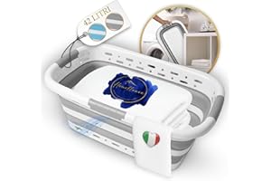 HOMELLENCE WHERE HOME MEETS EXCELLENCE Homellence Bacinella Pieghevole Bucato Grande 42L, Bacinella Bucato Robusta con 3 Manici, Cesto Portabiancheria Pieghevole senza BPA, Ceste Portabiancheria, Grande Capacità e Salvaspazio (Grigio)